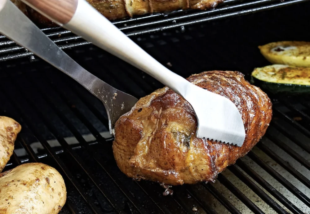 grilling burgers on a wood pellet grill